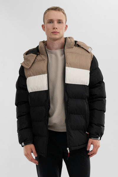 Canada Weather Gear Colour Block Bomber Jacket - Beige - Mens Bomber Jackets - International Clothiers