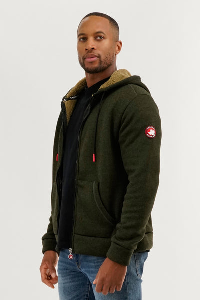 Canada Weather Gear Sherpa Lined Lightweight Jacket - Olive - Mens Lightweight Jackets - International Clothiers