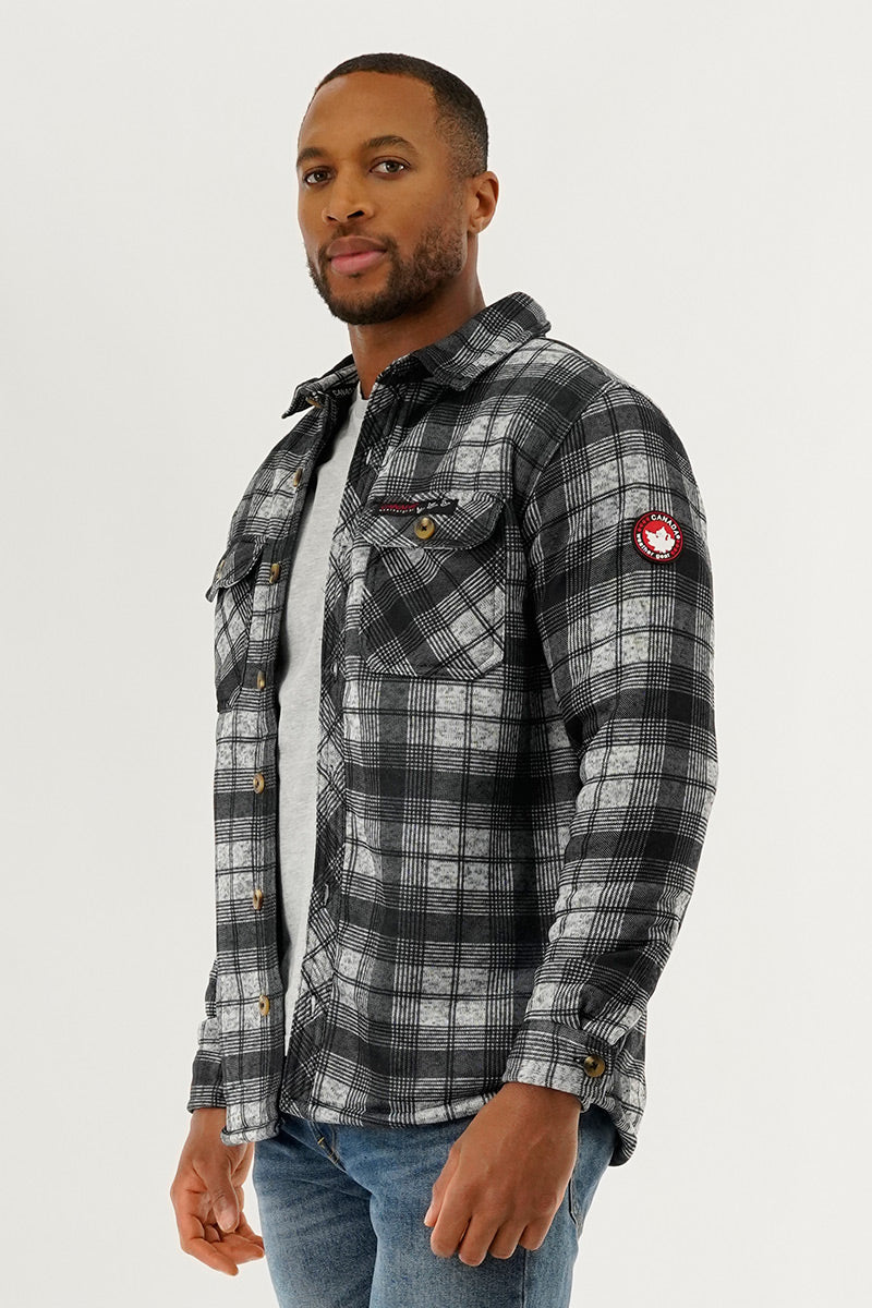 Canada Weather Gear Plaid Lightweight Jacket - Grey - Mens Lightweight Jackets - International Clothiers