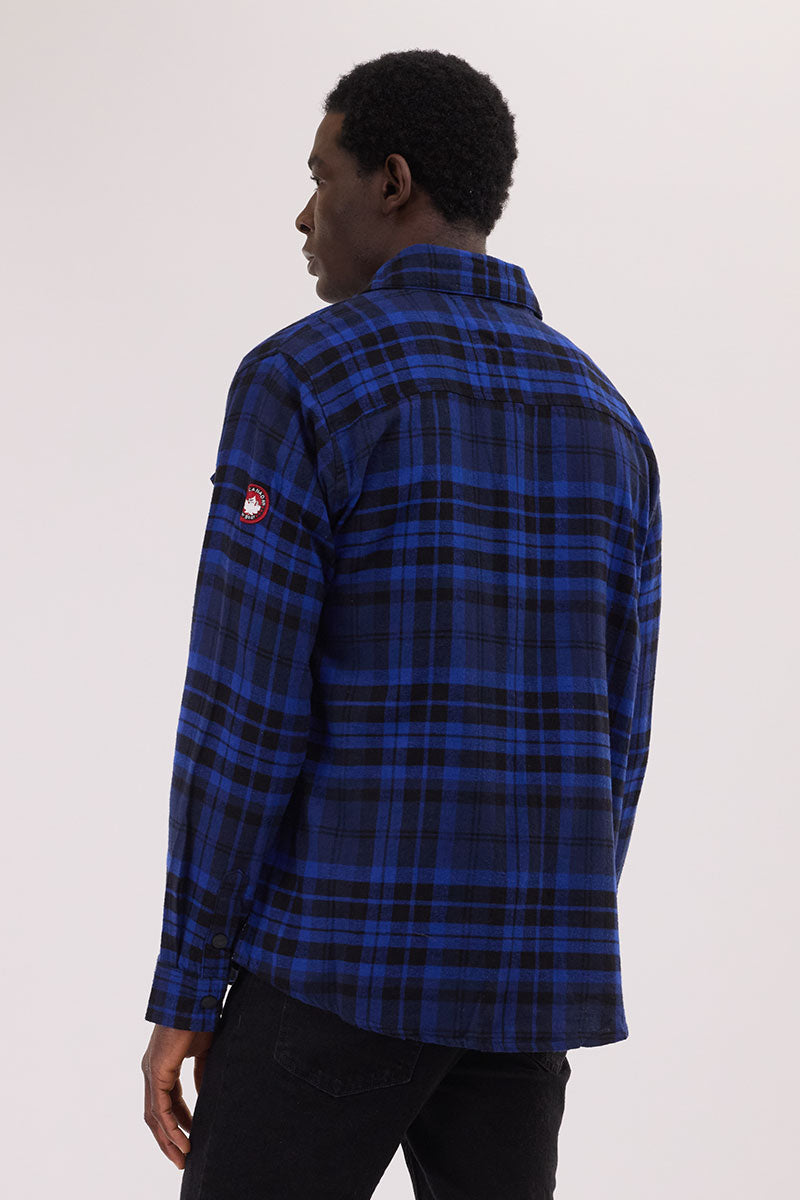 Canada Weather Gear Plaid Button Up Casual Shirt - Blue - Mens Casual Shirts - International Clothiers