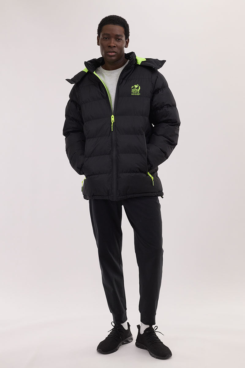 Super Triple Goose Zip Off Sleeve Bomber Jacket - Green - Mens Bomber Jackets - International Clothiers