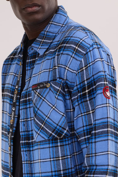 Canada Weather Gear Flannel Button Up Casual Shirt - Blue - Mens Casual Shirts - International Clothiers