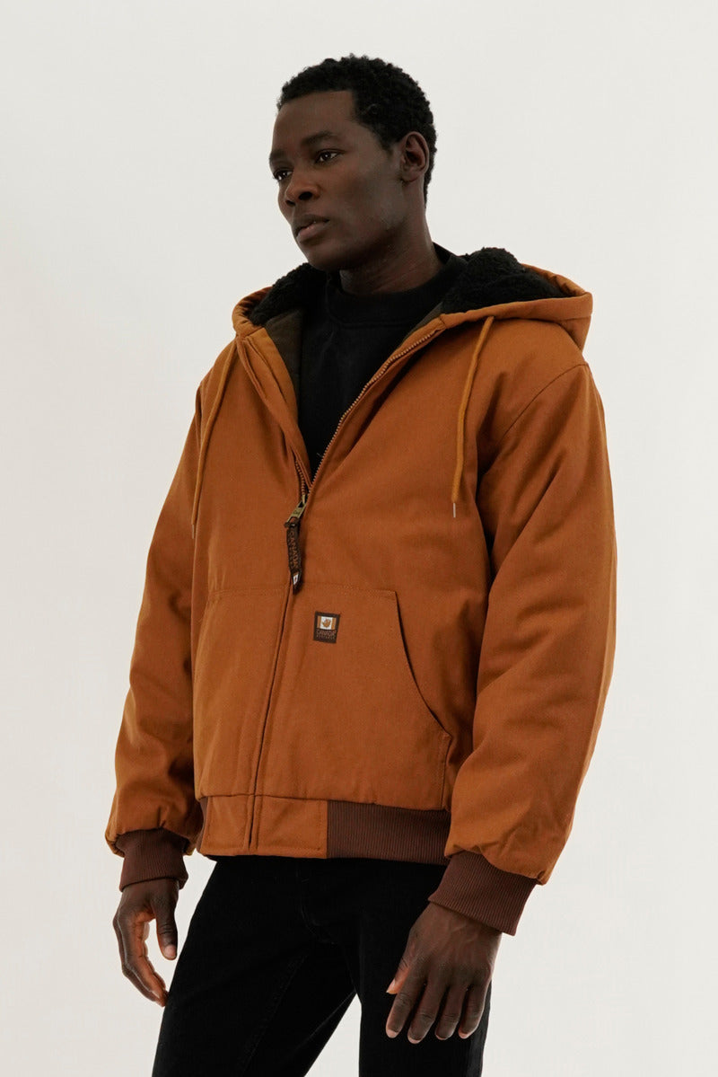 Canada Work Gear Sherpa Lined Bomber Jacket - Caramel - Mens Bomber Jackets - International Clothiers
