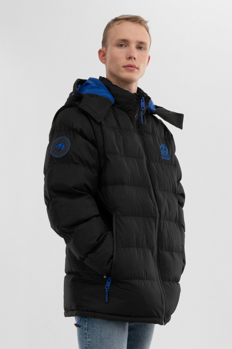 Super Triple Goose Zip Off Sleeve Bomber Jacket - Blue - Mens Bomber Jackets - International Clothiers