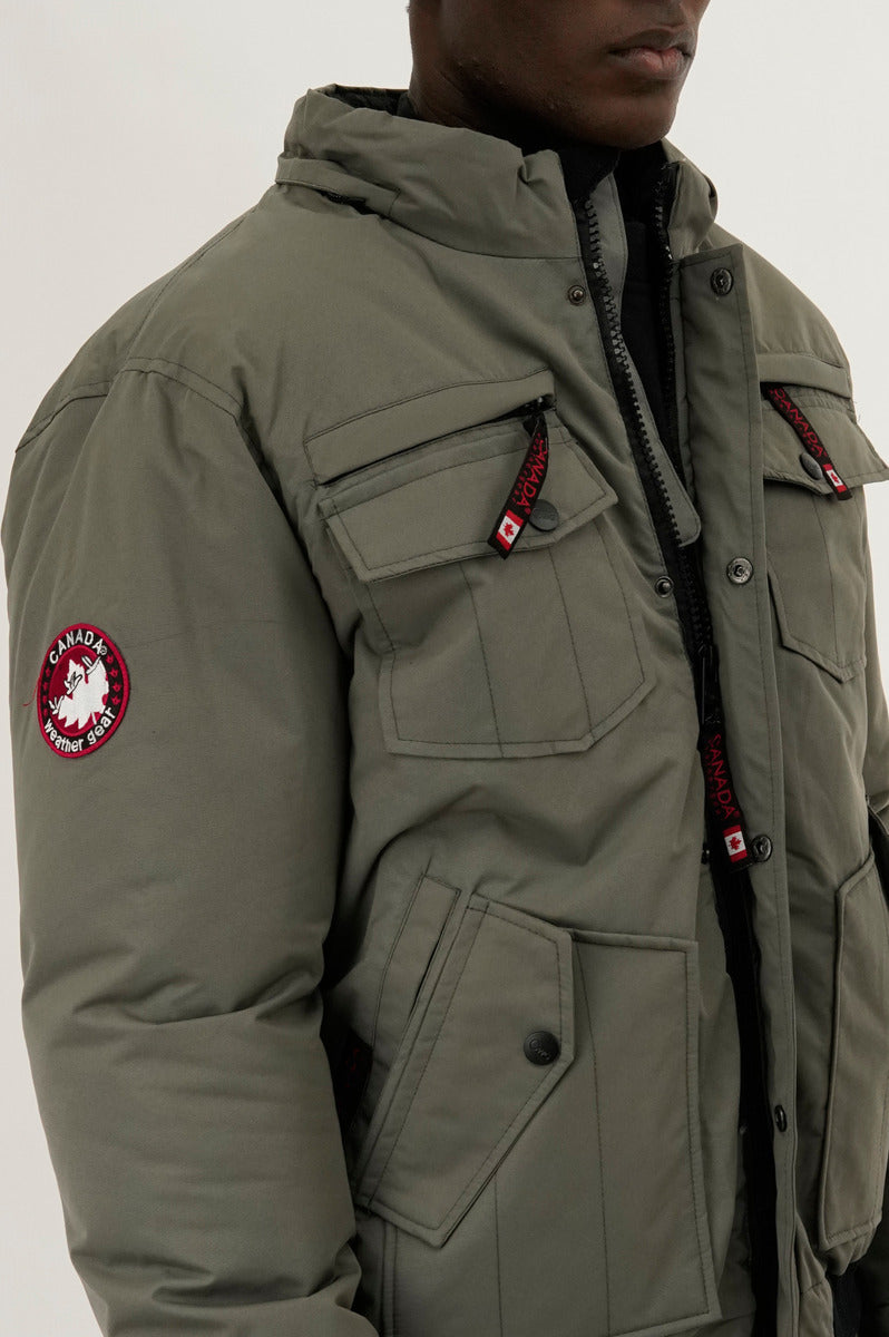 Canada Weather Gear Puffer Bomber Jacket - Grey - Mens Bomber Jackets - International Clothiers