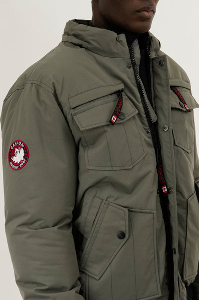 Canada Weather Gear Puffer Bomber Jacket - Grey - Mens Bomber Jackets - International Clothiers