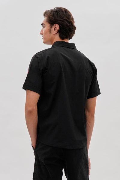 Canada Weather Gear Utility Short Sleeve Casual Shirt - Black - Mens Casual Shirts - International Clothiers