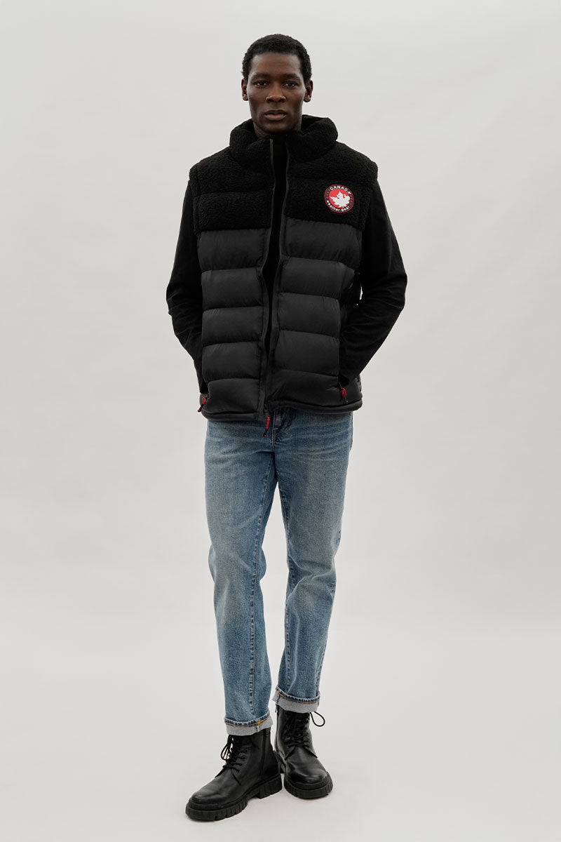 Canada Weather Gear Sherpa Puffer Vest - Black - Mens Vests - International Clothiers