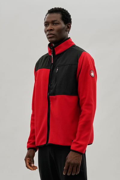 Canada Weather Gear Colour Block Fleece Lightweight Jacket - Red - Mens Lightweight Jackets - International Clothiers