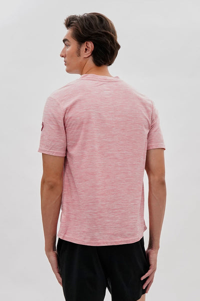 Canada Weather Gear Short Sleeve Henley Tee - Pink - Mens Tees & Tank Tops - International Clothiers
