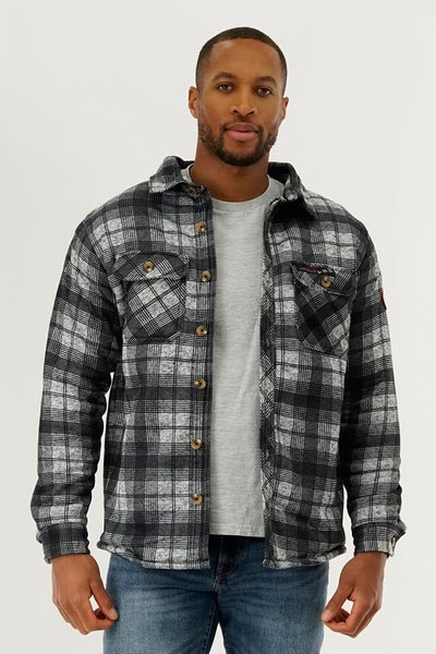 Canada Weather Gear Plaid Lightweight Jacket - Grey - Mens Lightweight Jackets - International Clothiers