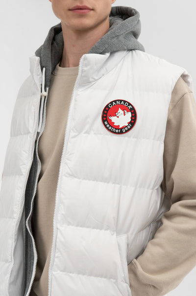 Canada Weather Gear Hooded Puffer Vest - White - Mens Vests - International Clothiers