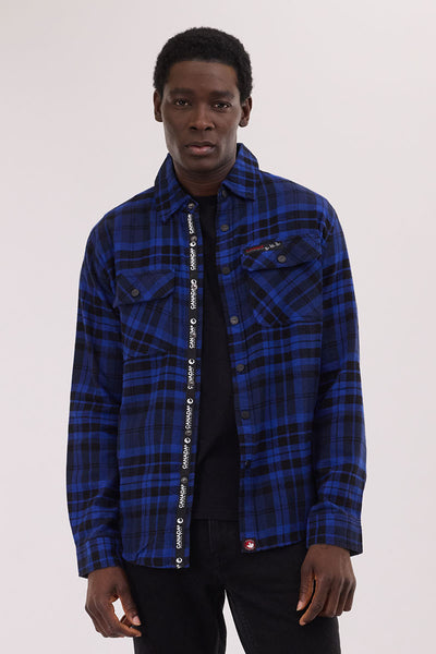Canada Weather Gear Plaid Button Up Casual Shirt - Blue - Mens Casual Shirts - International Clothiers