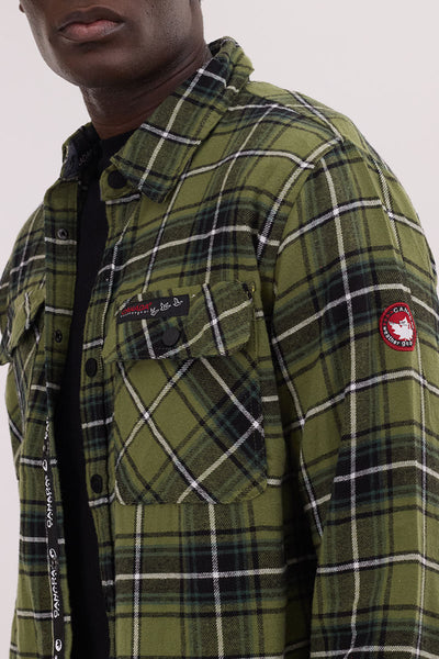 Canada Weather Gear Plaid Button Up Casual Shirt - Olive - Mens Casual Shirts - International Clothiers