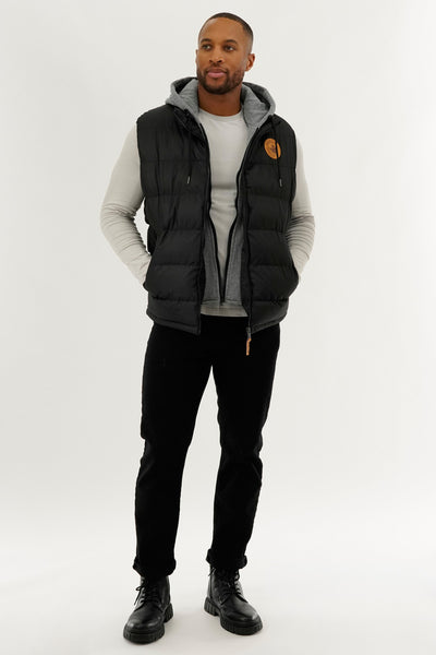 Canada Weather Gear Hooded Puffer Vest - Black - Mens Vests - International Clothiers