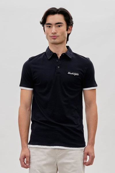 Canada Weather Gear Vintage Short Sleeve Polo Shirt - Navy - Mens Polo Shirts - International Clothiers