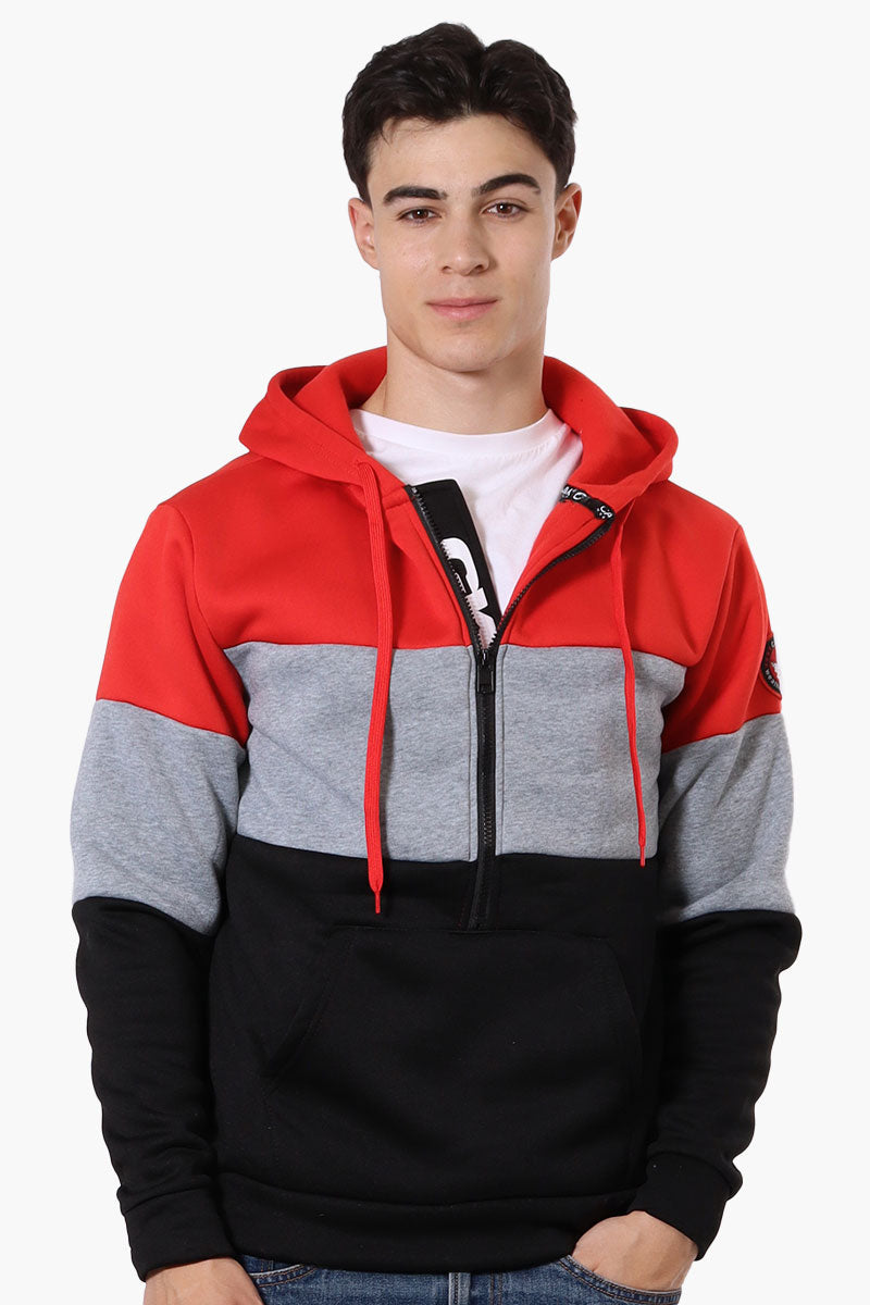 Canada Weather Gear 1/2 Zip Colour Block Hoodie Red