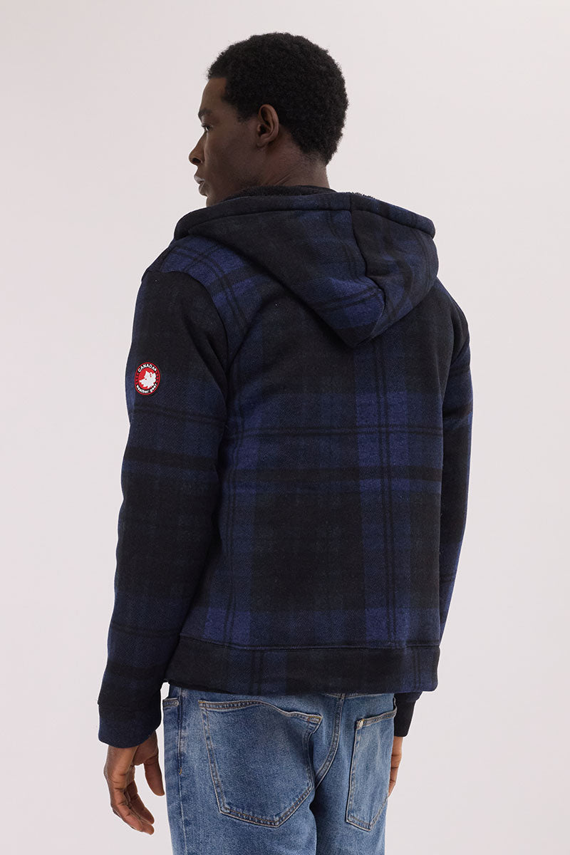 Canada Weather Gear Hooded Sherpa Lined Lightweight Jacket - Navy - Mens Hoodies & Sweatshirts - International Clothiers