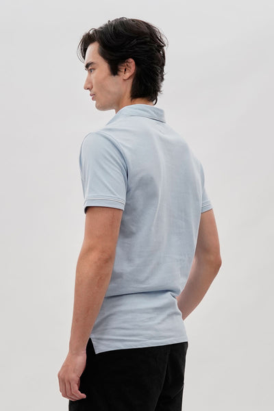 Canada Weather Gear Travel Collection Piping Detail Polo Shirt - Blue - Mens Polo Shirts - International Clothiers