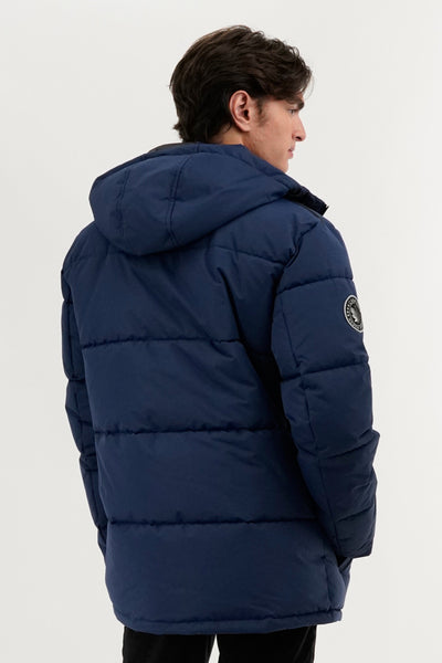 Canada Weather Gear Quilted Puffer Parka Jacket - Navy - Mens Parka Jackets - International Clothiers