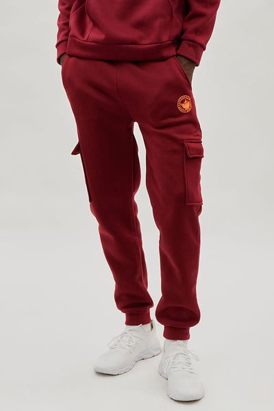 Canada Weather Gear Basic Cargo Joggers - Red - Mens Joggers & Sweatpants - International Clothiers
