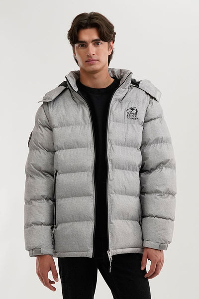 Super Triple Goose Zip Off Sleeve Bomber Jacket - Grey - Mens Bomber Jackets - International Clothiers