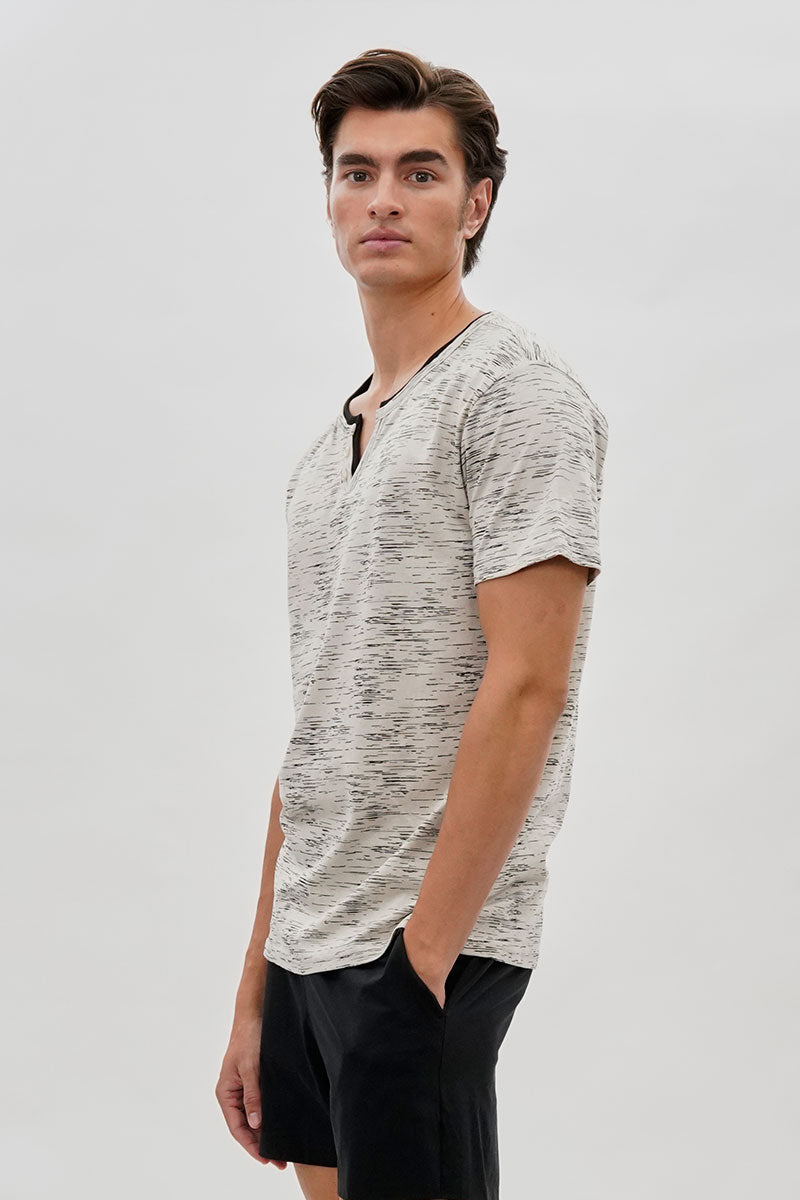 Canada Weather Gear Vintage Short Sleeve Henley Tee - Stone - Mens Tees & Tank Tops - International Clothiers