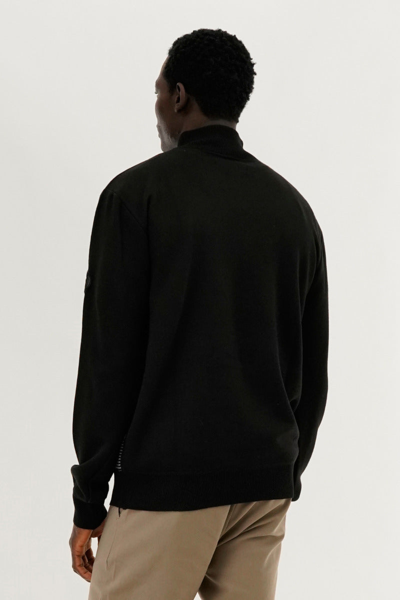 Canada Weather Gear Striped 1/4 Zip Pullover Sweater - Burgundy - Mens Pullover Sweaters - International Clothiers