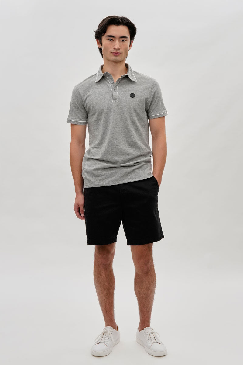Canada Weather Gear Travel Collection Piping Detail Polo Shirt - Grey - Mens Polo Shirts - International Clothiers