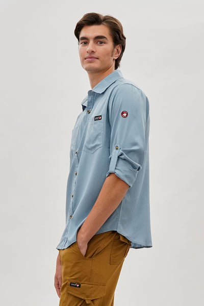 Canada Weather Gear Utility Ripstop Casual Shirt - Blue - Mens Casual Shirts - International Clothiers