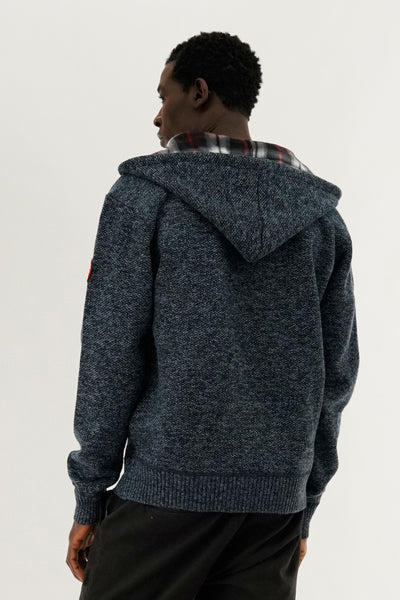 Canada Weather Gear Plaid Lined Zip Up Knit Hoodie - Navy - Mens Hoodies & Sweatshirts - International Clothiers