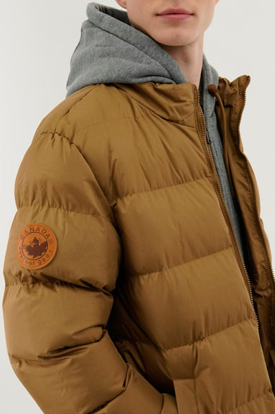 Canada Weather Gear Fleece Quilted Bomber Jacket - Camel - Mens Bomber Jackets - International Clothiers