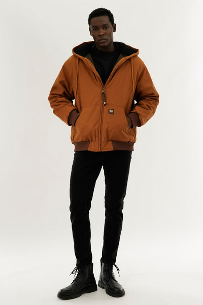 Canada Work Gear Sherpa Lined Bomber Jacket - Caramel - Mens Bomber Jackets - International Clothiers