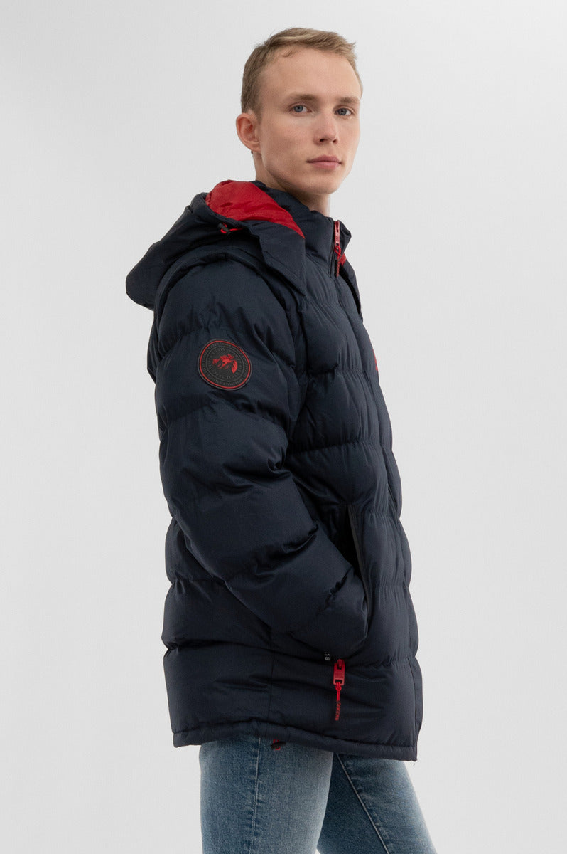 Super Triple Goose Zip Off Sleeve Bomber Jacket - Navy - Mens Bomber Jackets - International Clothiers