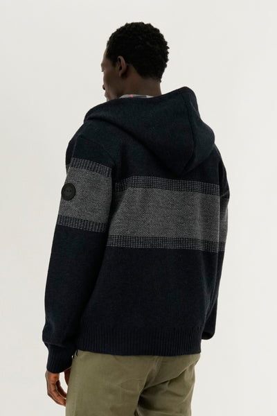 Canada Weather Gear Plaid Lined Striped Zip Up Hoodie - Navy - Mens Hoodies & Sweatshirts - International Clothiers