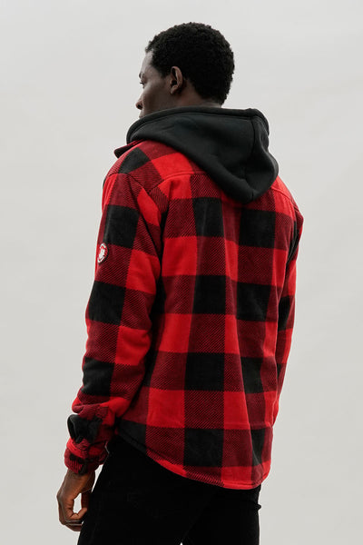 Canada Weather Gear Plaid Sherpa Lined Lightweight Jacket - Red - Mens Lightweight Jackets - International Clothiers