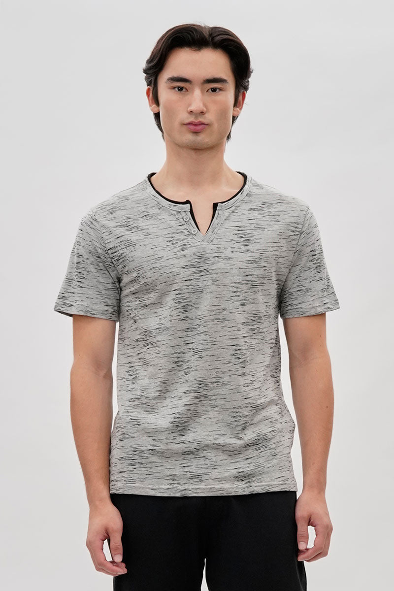 Canada Weather Gear Vintage Short Sleeve Henley Tee - Grey - Mens Tees & Tank Tops - International Clothiers