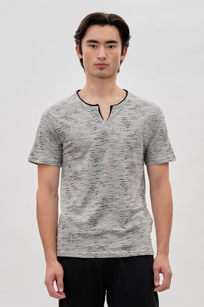 Canada Weather Gear Vintage Short Sleeve Henley Tee - Grey - Mens Tees & Tank Tops - International Clothiers