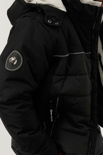 Super Triple Goose Contrast Lining Puffer Bomber Jacket - Stone - Mens Bomber Jackets - International Clothiers