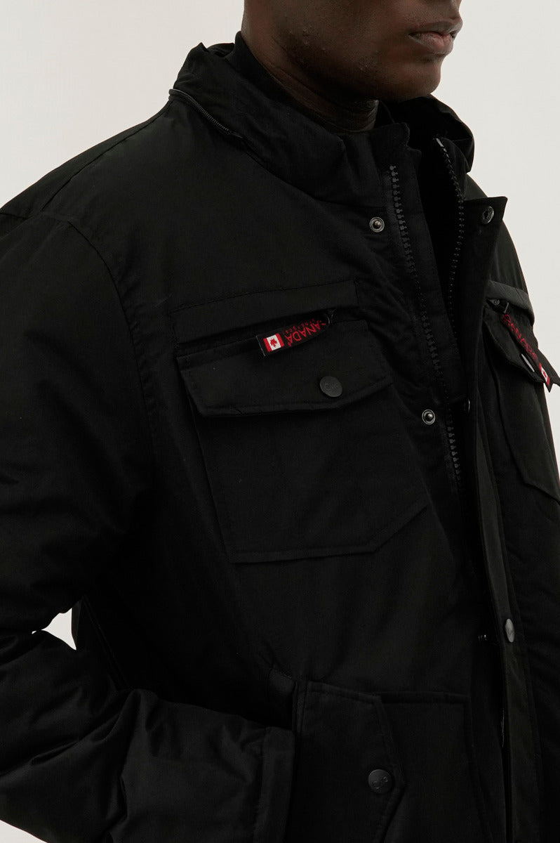 Canada Weather Gear Puffer Bomber Jacket - Black - Mens Bomber Jackets - International Clothiers