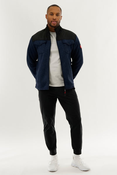 Canada Weather Gear Sherpa Lined Fleece Lightweight Jacket - Navy - Mens Lightweight Jackets - International Clothiers