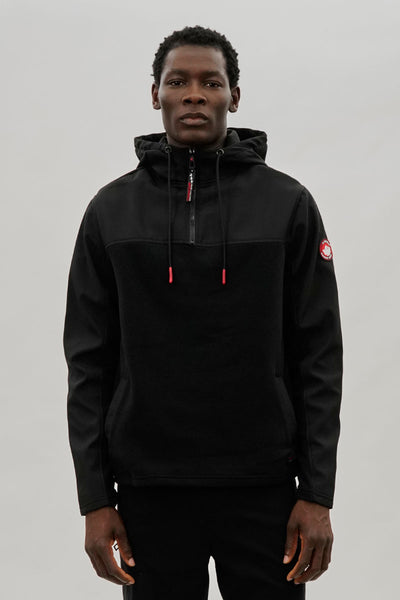 Canada Weather Gear 1/4 Zip Hooded Lightweight Jacket - Black - Mens Lightweight Jackets - International Clothiers