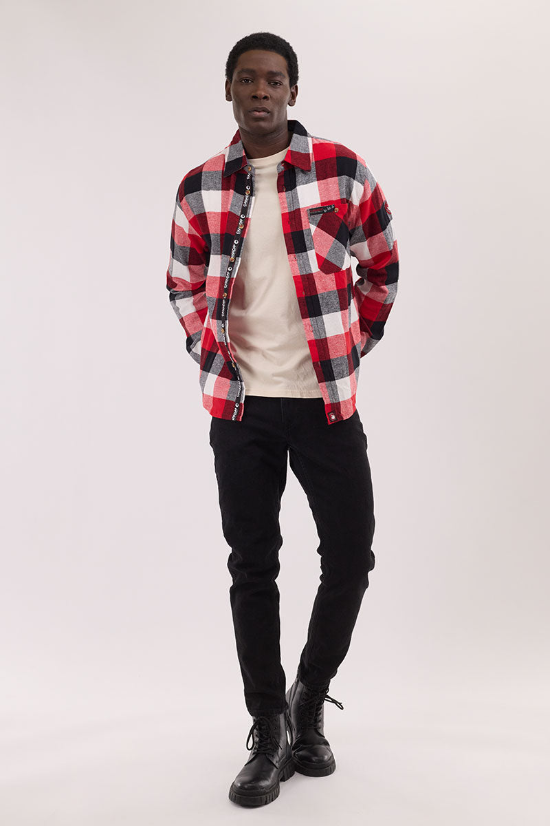 Canada Weather Gear Plaid Button Up Casual Shirt - Red - Mens Casual Shirts - International Clothiers