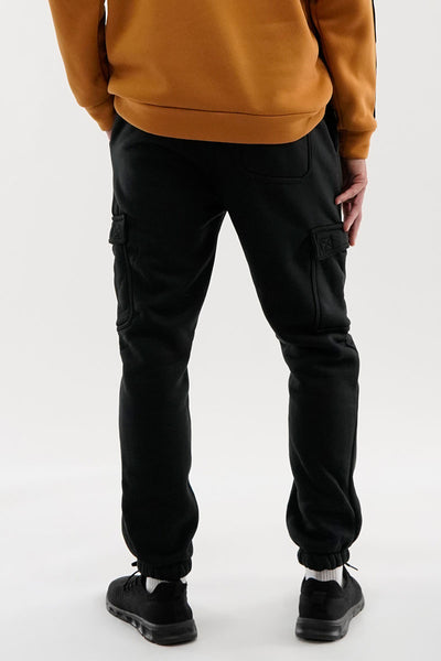 Canada Weather Gear Fleece Cargo Joggers - Black - Mens Joggers & Sweatpants - International Clothiers