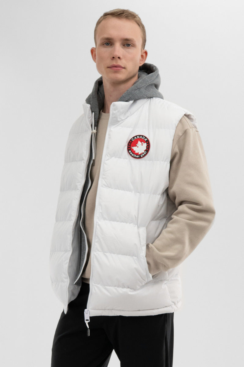 Canada Weather Gear Hooded Puffer Vest - White - Mens Vests - International Clothiers