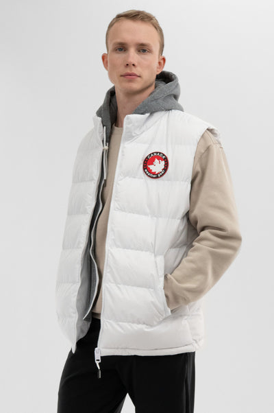 Canada Weather Gear Hooded Puffer Vest - White - Mens Vests - International Clothiers