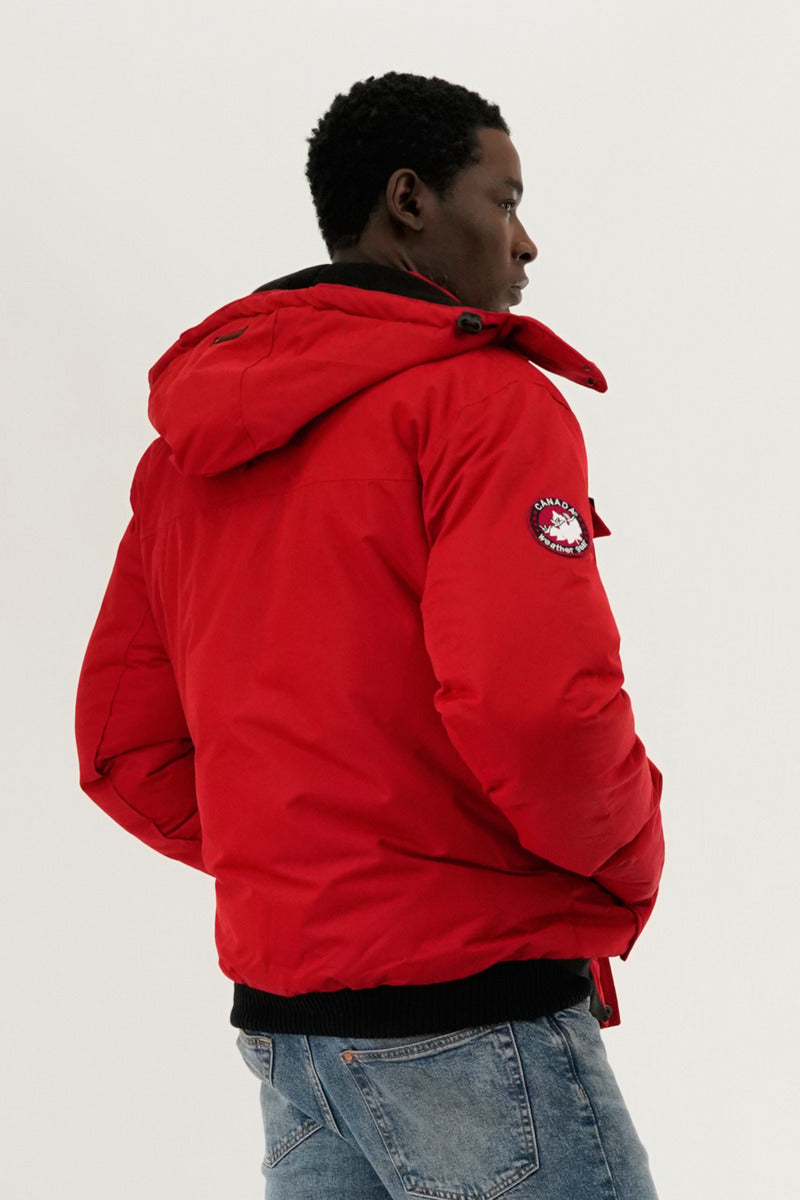 Canada Weather Gear Puffer Bomber Jacket - Red - Mens Bomber Jackets - International Clothiers