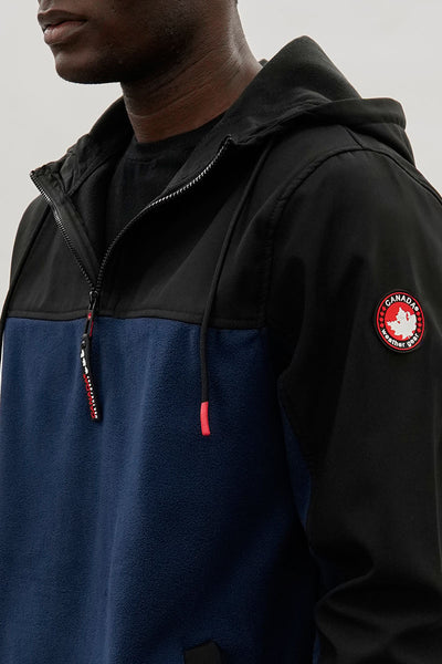 Canada Weather Gear Colour Block Half Zip Hoodie - Navy - Mens Hoodies & Sweatshirts - International Clothiers