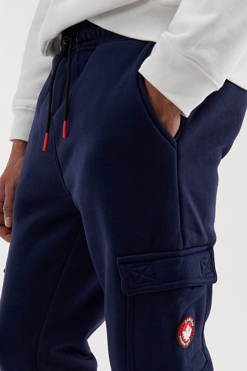 Canada Weather Gear Fleece Cargo Joggers - Navy - Mens Joggers & Sweatpants - International Clothiers