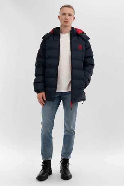 Super Triple Goose Zip Off Sleeve Bomber Jacket - Navy - Mens Bomber Jackets - International Clothiers